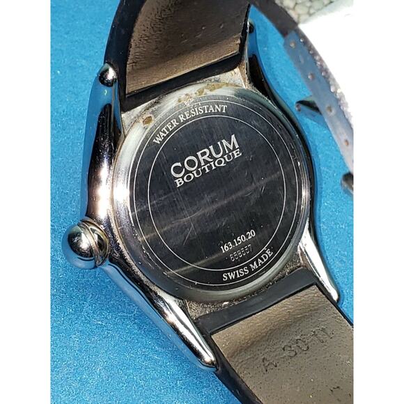 Corum Boutique Bubble Watch Blue Face Leather Men's Jewelry 163.150.20 Swiss WR - Picture 4 of 10